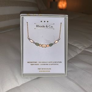 Rhode & Co Silver, Moonstone, Agate Necklace